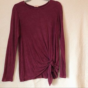 burgundy tie sweater